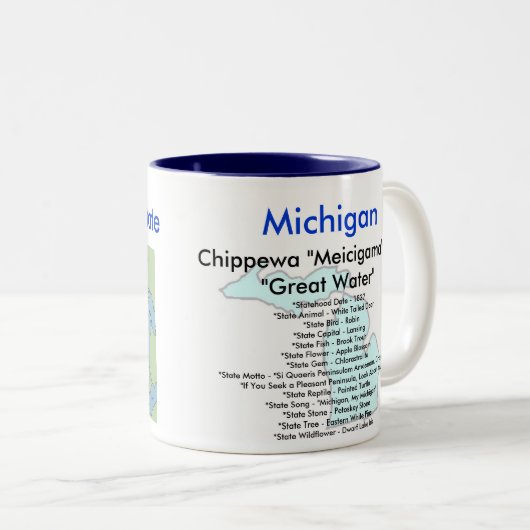 Michigansymbole u. -karte zweifarbige tasse (VorderseiteRechts)