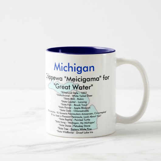 Michigansymbole u. -karte zweifarbige tasse (Rechts)