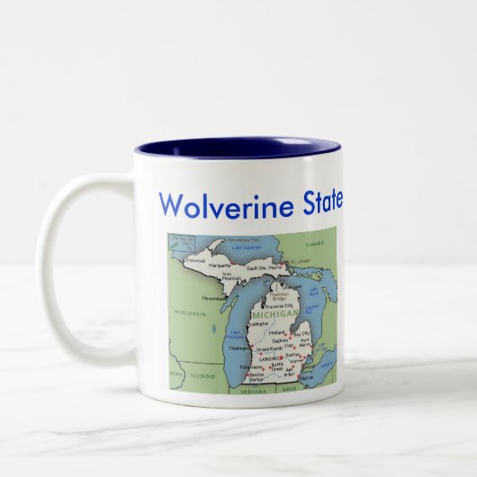 Michigansymbole u. -karte zweifarbige tasse (Links)