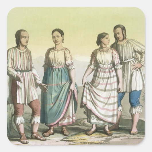 Michoacan-Amerikanische Ureinwohner in traditionel Quadratischer Aufkleber (Vorderseite)