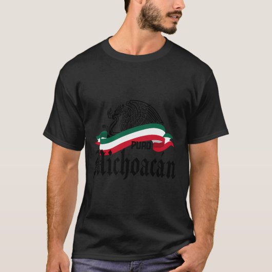 Michoacán Mexico Puro Michoacán Flag Eagle T-Shirt (Vorderseite)