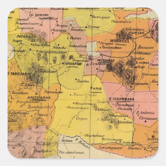 Michoacan, Mexiko Quadratischer Aufkleber (Vorderseite)