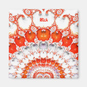 MICK ~ Abstraktes Muster ~ Red Orange White~ Magnet (Vorne)