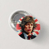 Mick Jagger Rolling Stones vor einer Gewerkschaft Button (Vorne & Hinten)