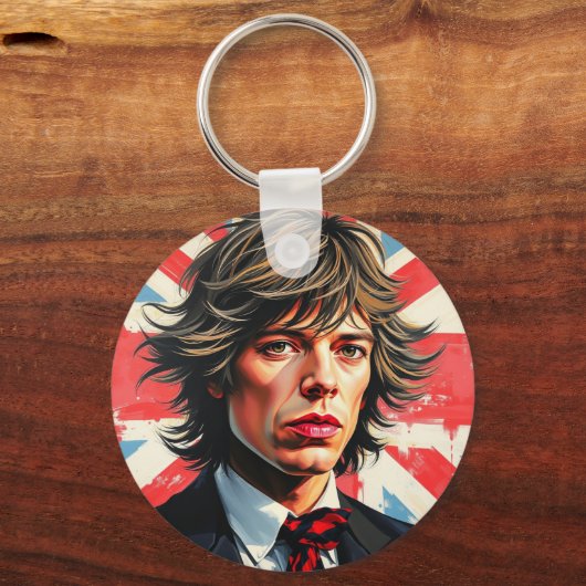 Mick Jagger Rolling Stones vor einer Gewerkschaft Schlüsselanhänger (Rückseite)
