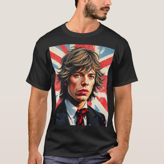 Mick Jagger Rolling Stones vor einer Gewerkschaft T-Shirt (Vorderseite)