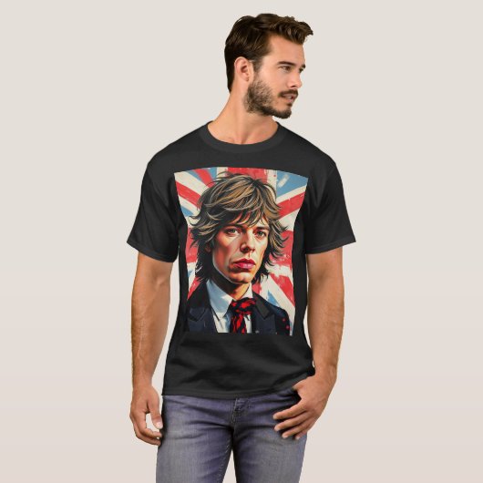 Mick Jagger Rolling Stones vor einer Gewerkschaft T-Shirt (Vorne ganz)