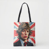Mick Jagger Rolling Stones vor einer Gewerkschaft Tasche (Vorderseite)