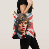 Mick Jagger Rolling Stones vor einer Gewerkschaft Tasche (Von Nahem)