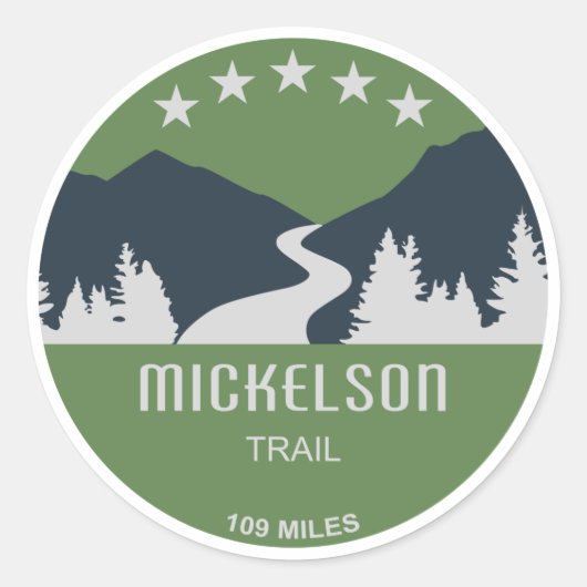 Mickelson Trail Runder Aufkleber (Vorderseite)