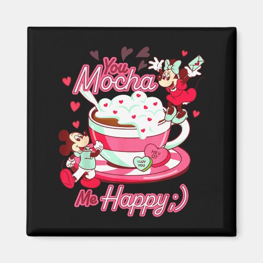 Mickey Amp Minnie Valentines Day You Mocha Me H Magnet (Vorne)