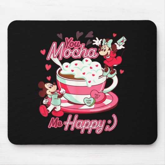 Mickey & Minnie Valentine's Day You Mocha Me H Mousepad (Vorne)