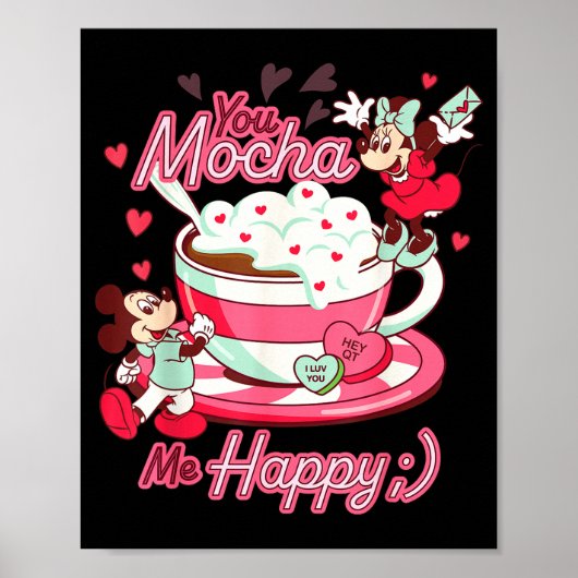 Mickey &amp; Minnie Valentine's Day You Mocha Me H Poster (Vorne)