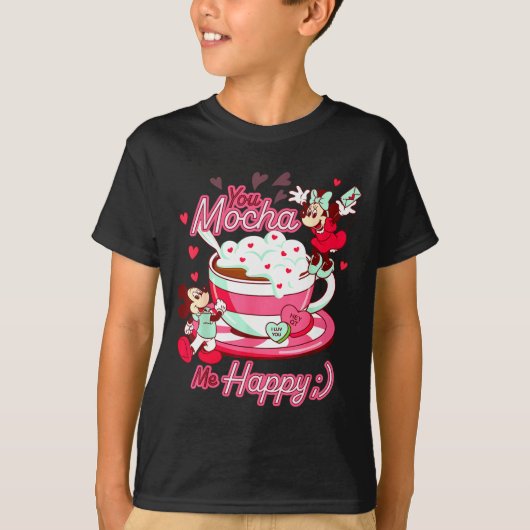 Mickey Amp Minnie Valentines Day You Mocha Me H T-Shirt (Vorderseite)