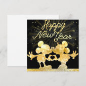 Mickey Gold Flat Weihnachtskarte Feiertagskarte (Vorne/Hinten)