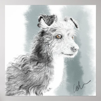 Mickey-Hund zeichnend Poster