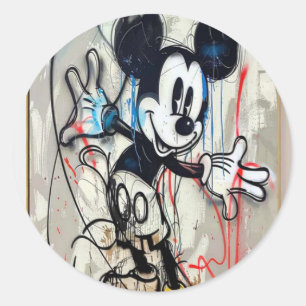 Mickey Maus Graffiti Art Street Style Malerei Runder Aufkleber