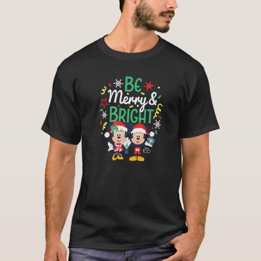 Mickey Minnie Be Merry Bright Premium T-Shirt (Vorderseite)