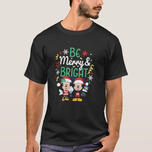 Mickey Minnie Be Merry Bright T-Shirt (Vorderseite)