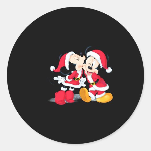 Mickey Minnie Jingle Bell Fun Runder Aufkleber (Vorderseite)