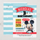 Mickey Mouse Fun Birthday Customizable Invitation Einladung (Vorne/Hinten)
