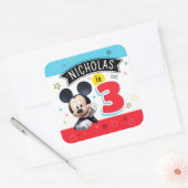 Mickey Mouse Fun Birthday party plate Customizable Quadratischer Aufkleber (Umschlag)