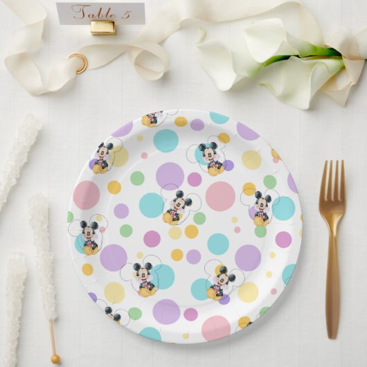 Mickey Mouse Polka Dot Baby Shower Pappteller (Hochzeit)