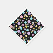 Mickey Mouse Polka Dot  black Baby Shower Serviette (Ecke)