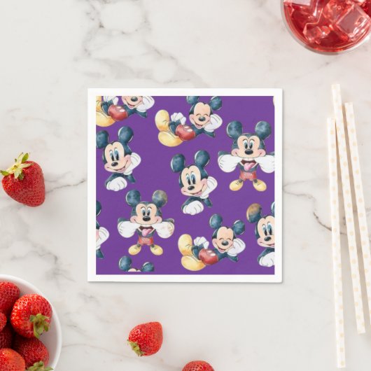 Mickey Mouse Polka Dot  purple Baby Shower Serviette (Beispiel)