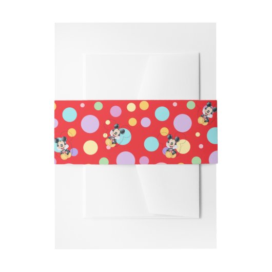 Mickey Mouse Polka Dot  red Baby Shower Einladungsbanderole (Vorderseite Beispiel)