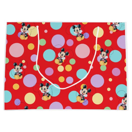 Mickey Mouse Polka Dot  red Baby Shower Große Geschenktüte (Vorderseite)