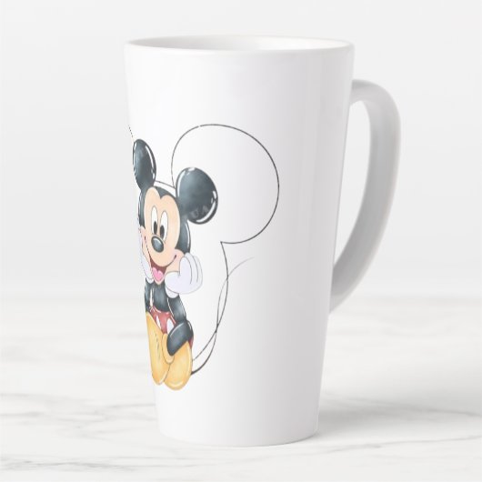 Mickey Mouse Polka Dot  red Baby Shower Milchtasse (Rechte Ecke)
