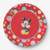 Mickey Mouse Polka Dot red Baby Shower Pappteller (Vorderseite)
