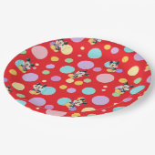 Mickey Mouse Polka Dot red Baby Shower Pappteller (Schrägansicht)
