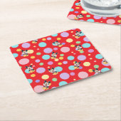 Mickey Mouse Polka Dot  red Baby Shower Rechteckiger Pappuntersetzer (angewinkelt)