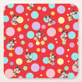Mickey Mouse Polka Dot  red Baby Shower Rechteckiger Pappuntersetzer