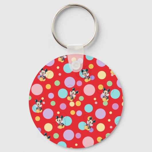 Mickey Mouse Polka Dot  red Baby Shower Schlüsselanhänger (Vorderseite)