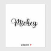 Mickey Name - Handgeschriebene Kalligrafie Aufkleber (Blatt)