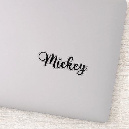 Mickey Name - Handgeschriebene Kalligrafie Aufkleber (Detail)