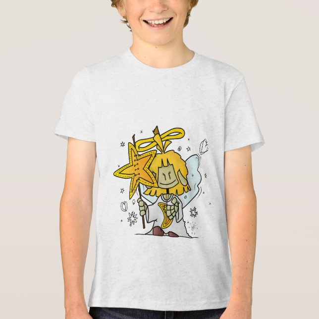 Micol - der fröhliche Sternenengel Tri-Blend Shirt (Vorderseite)