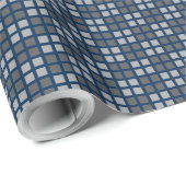 Micro Checked Navy Blue Wrapping Paper Geschenkpapier (Rolleneckpunkt)