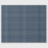 Micro Checked Navy Blue Wrapping Paper Geschenkpapier (Flach)