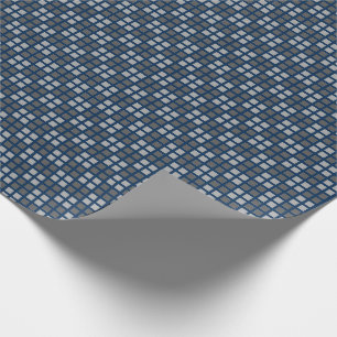 Micro Checked Navy Blue Wrapping Paper Geschenkpapier
