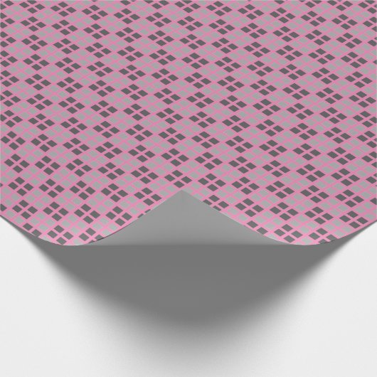 Micro Checked Pink Wrapping Paper Geschenkpapier (Ecke)