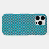Micro Checkered Blue iPhone Protector Hülle (Rückseite (Horizontal))