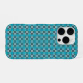 Micro Checkered Blue iPhone Protector Hülle (Rückseite (Horizontal))