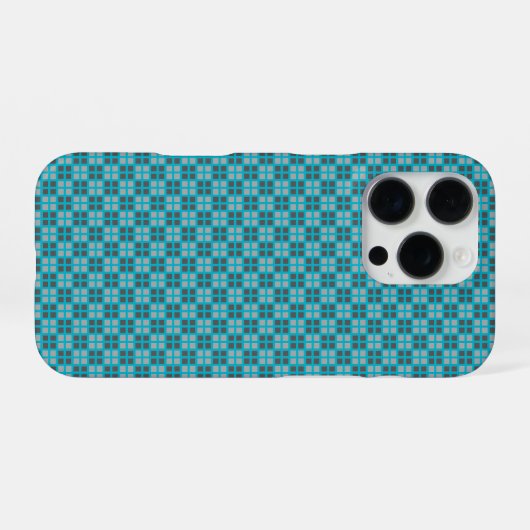 Micro Checkered Blue iPhone Protector Hülle (Rückseite (Horizontal))