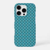 Micro Checkered Blue iPhone Protector Hülle (Rückseite)