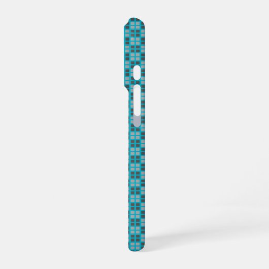 Micro Checkered Blue iPhone Protector Hülle (Linke Seite)
