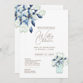 Micro Garden Hochzeitsthema Hübscher Blumensommer Einladung (Vorne/Hinten)